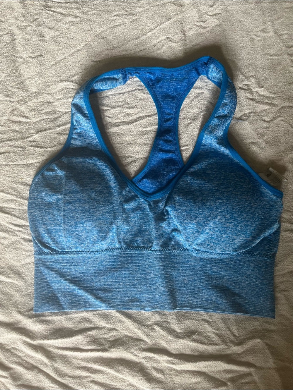 C&C California Heathered Blue Racerback Sports Bra